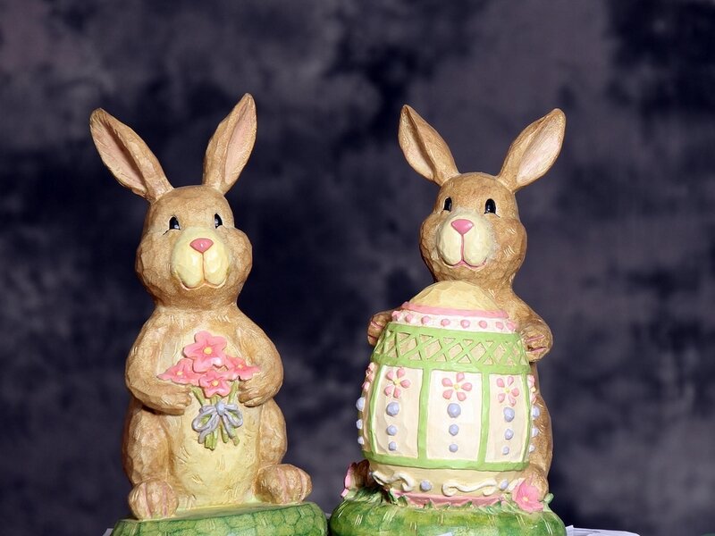 Two Ceramic Bunnies
