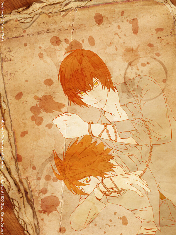 Two Chained Anime Characters — Brown, Dramatic