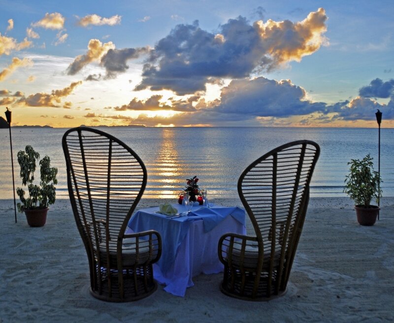 Two Chairs at Beach Table