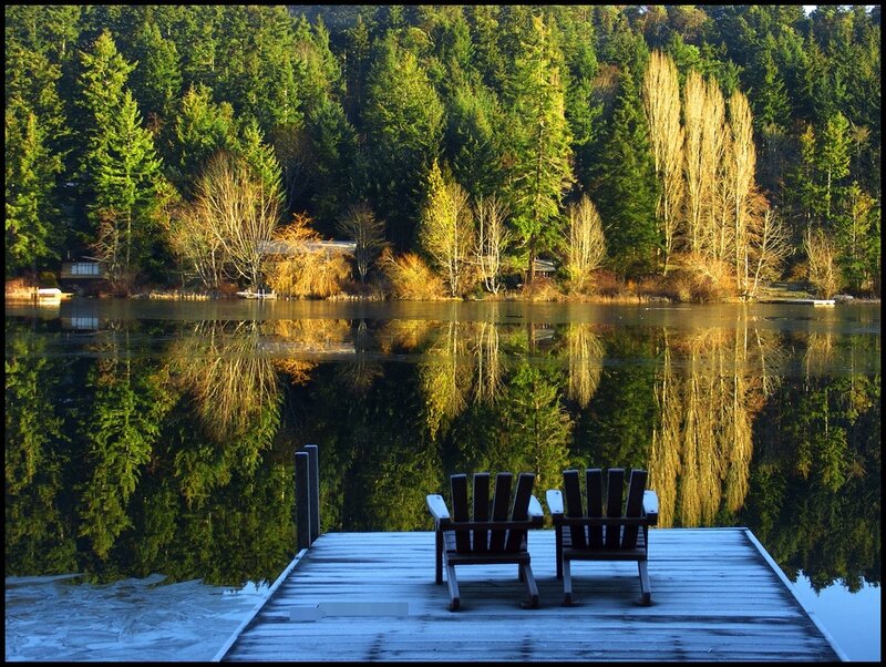 Two Chairs on a Dock — Green