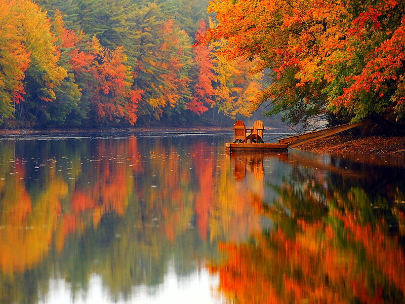 Two Chairs on a Dock — Orange