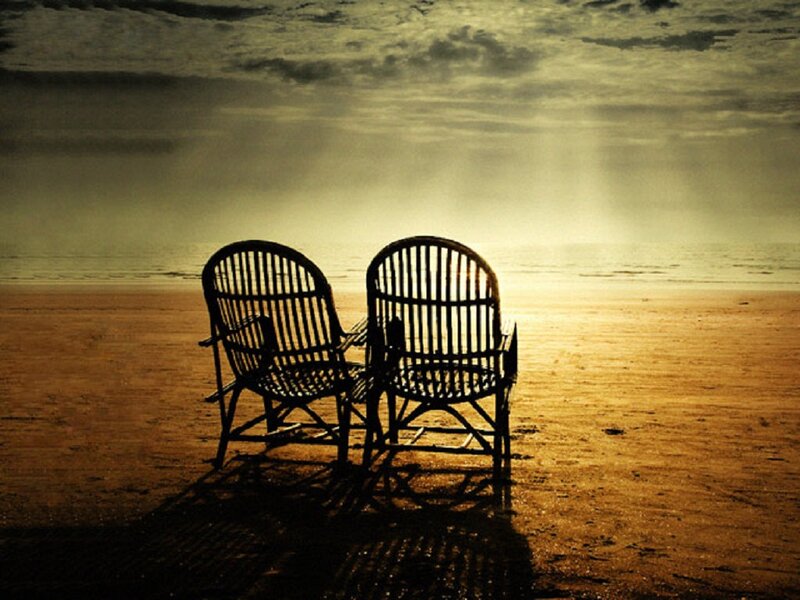 Two Chairs on Beach — Brown
