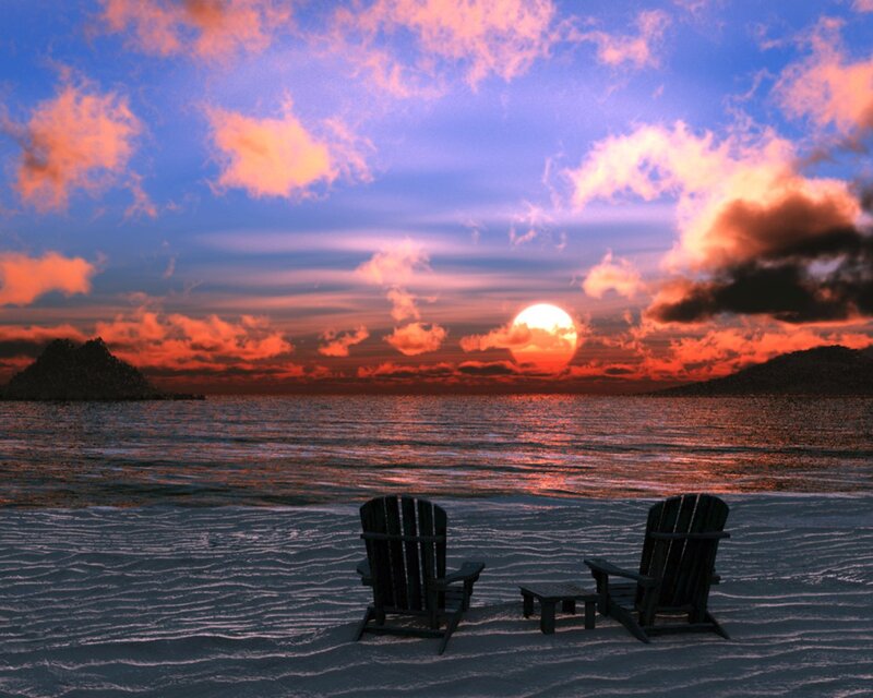Two Chairs on Beach
