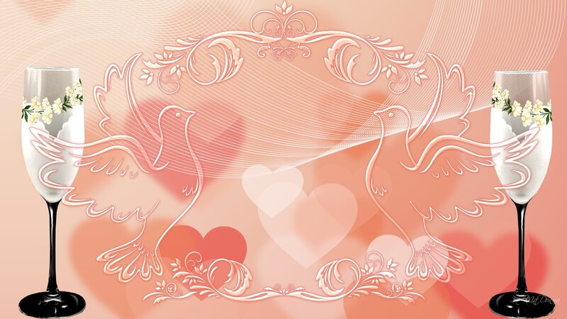 Two Champagne Glasses — Pink, Romantic