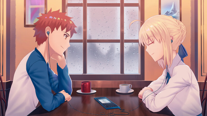 Two Characters at a Table — Brown, Calm, Afternoon