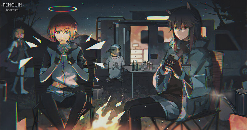 Two Characters at Campfire