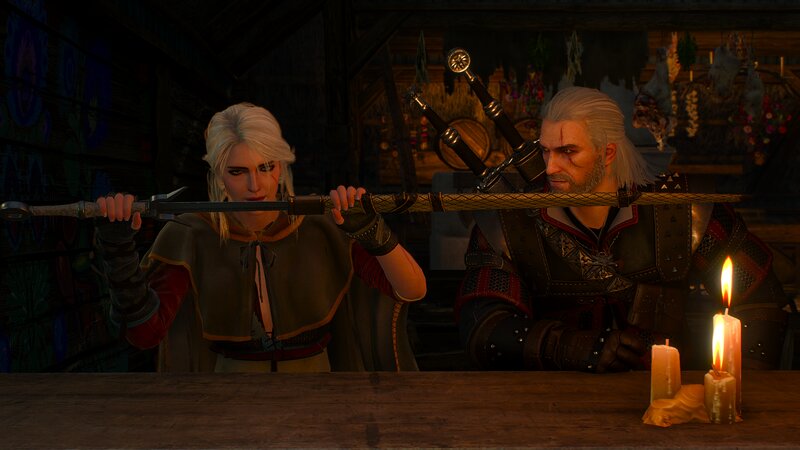 Two Characters at Table — Brown