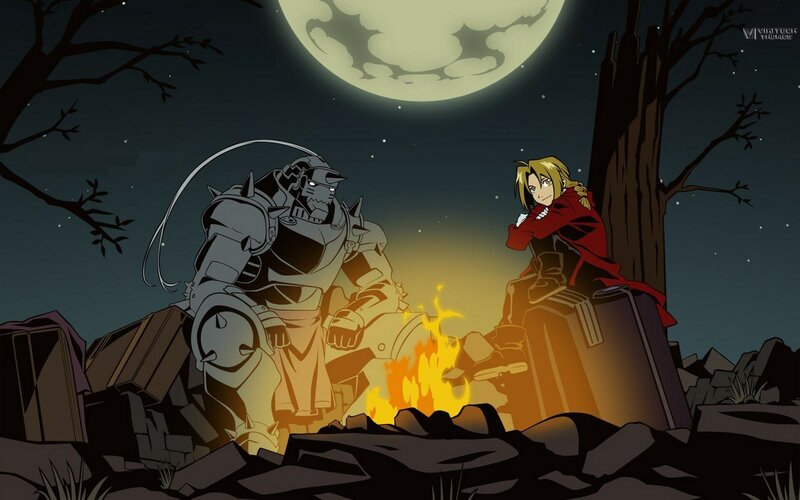 Two Characters by Campfire