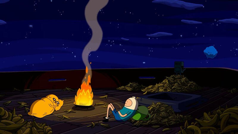 Two Characters by Fire — Blue