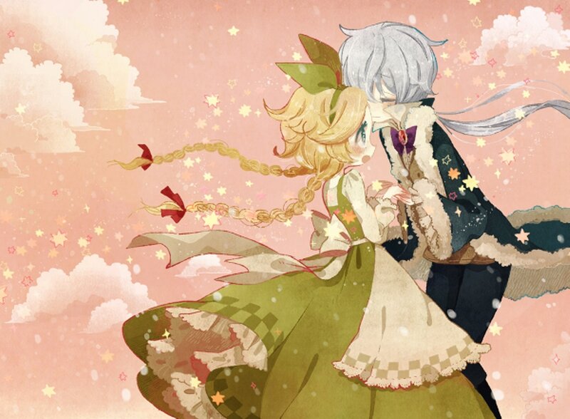 Two Characters Dancing — Pink