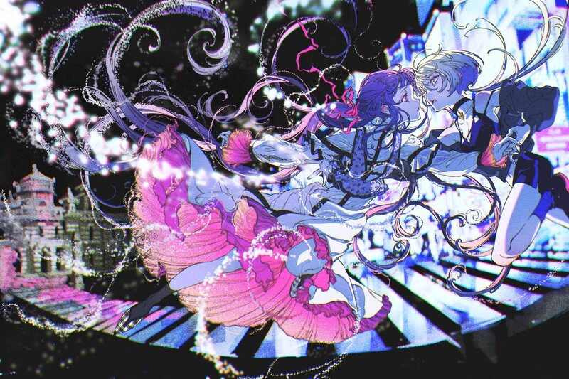 Two Characters Dancing — Purple