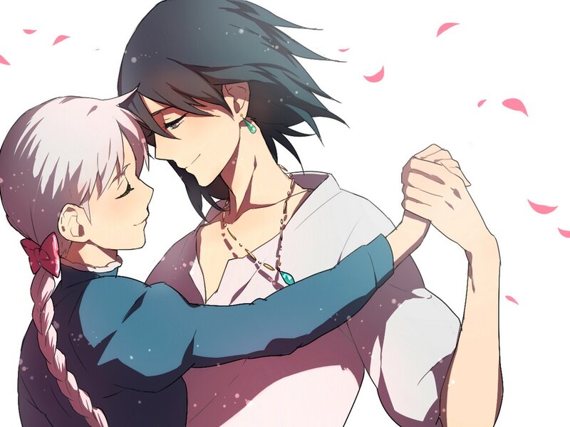 Two Characters Dancing — White