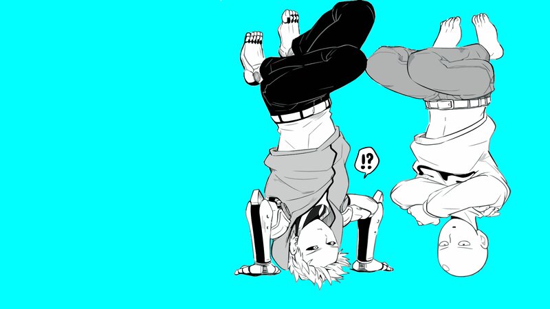 Two Characters Doing Handstands