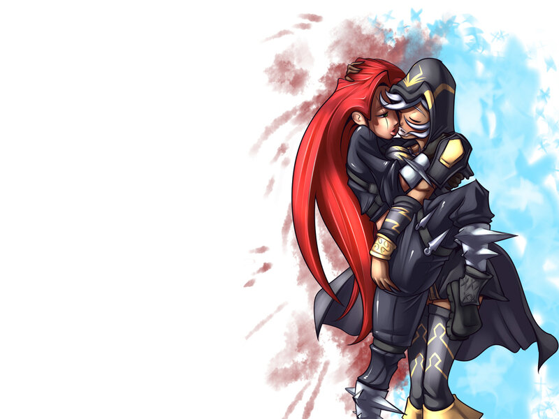 Two characters embracing