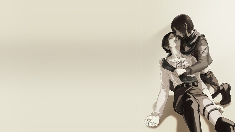 Two Characters Embracing — Beige, Intimate