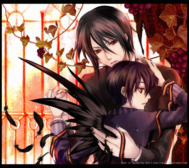 Two Characters Embracing — Black, Dramatic, Sunset