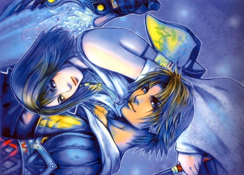 Two Characters Embracing — Blue, Dramatic, Night