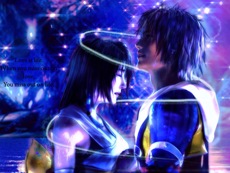 Two Characters Embracing — Blue, Romantic, Night