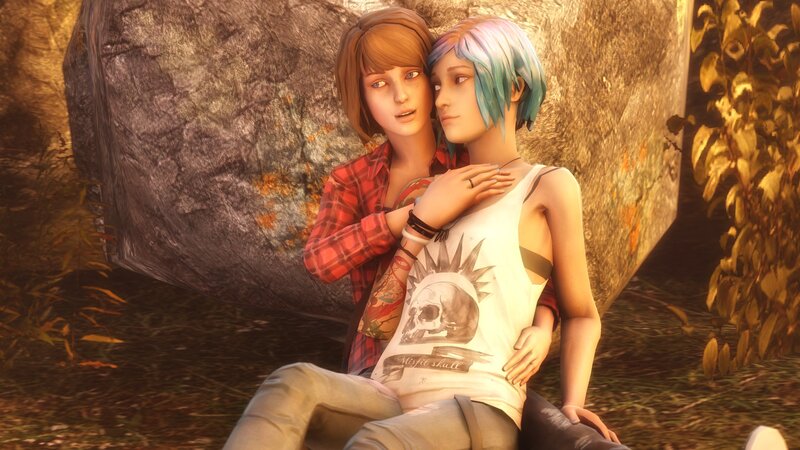 Two Characters Embracing — Brown, Intimate