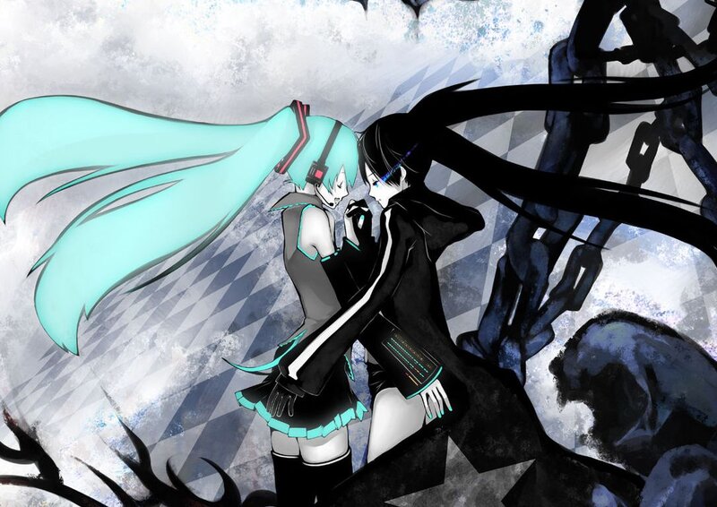 Two Characters Embracing — Cyan