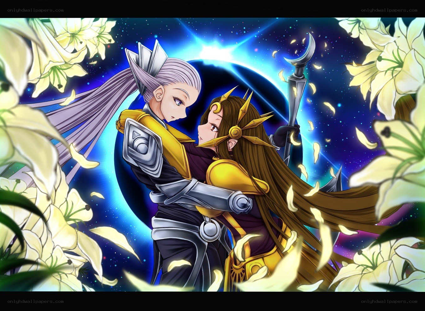 Two characters embracing in a dream