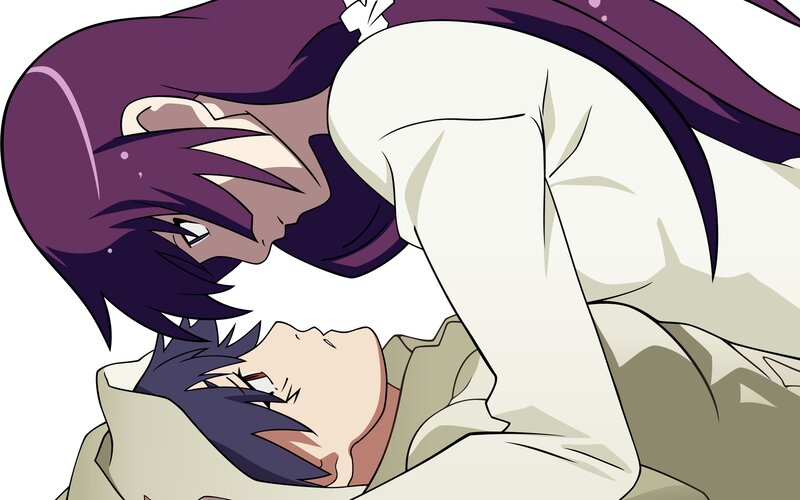 Two Characters Embracing — Purple, Dramatic, Manga, Anime Art, Purple Hair