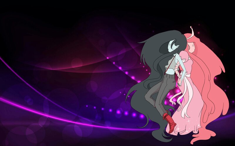 Two Characters Embracing — Purple, Dreamy, Night
