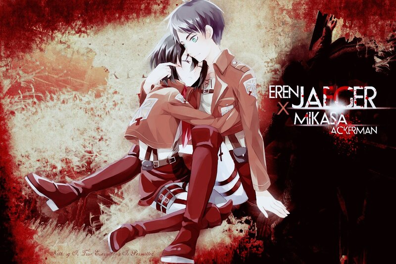 Two Characters Embracing — Red, Dramatic, Anime, Military Uniforms