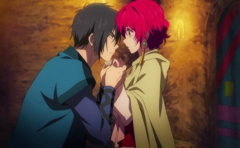 Two Characters Embracing — Red, Intimate