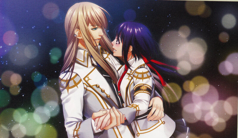 Two Characters Embracing — White, Romantic, Night