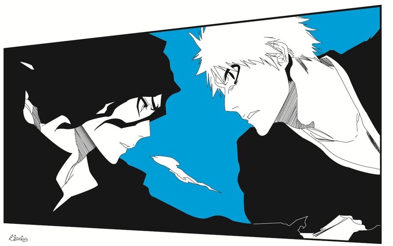 two characters facing each other