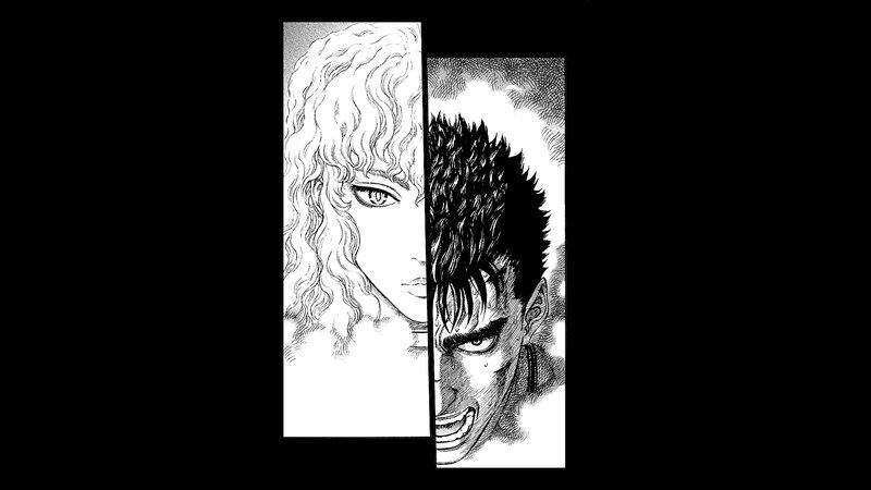 Two Characters Facing Each Other — Black, Dramatic, Manga, Manga Panel