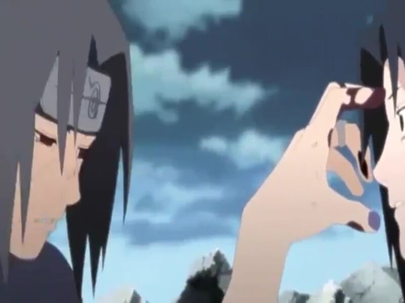 Two Characters Facing Each Other — Blue, Dramatic, Anime