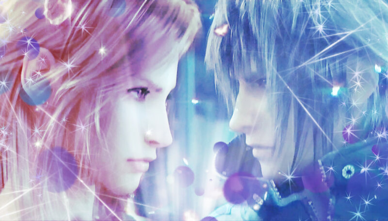 Two Characters Facing Each Other — Blue, Dramatic