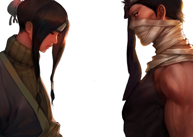 Two Characters Facing Each Other — Brown, Dramatic