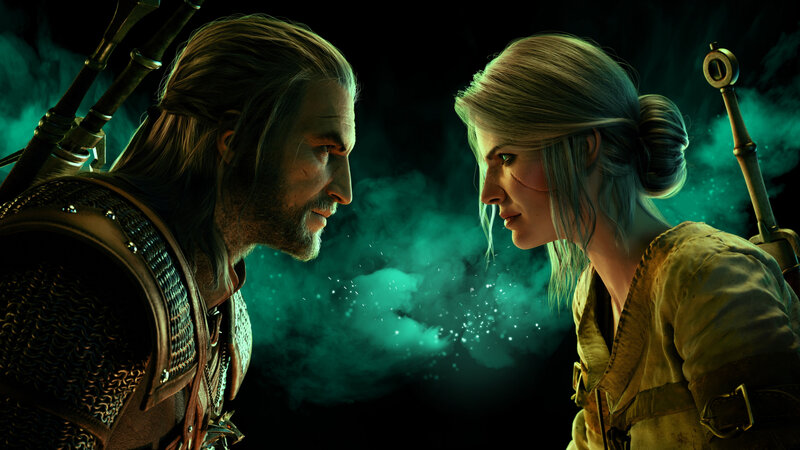 Two Characters Facing Each Other — Green