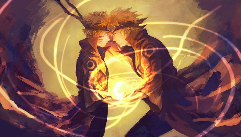 Two Characters Facing Each Other — Yellow, Dramatic, Digital Art