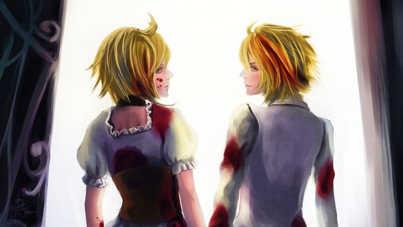 Two Characters Facing Each Other — Yellow