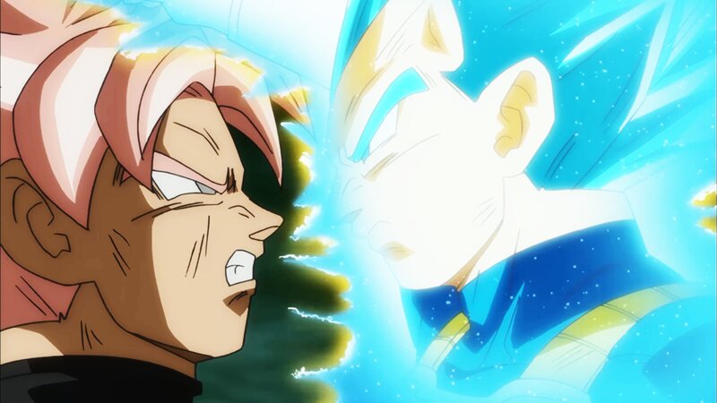 Two Characters Facing Off — Blue, Dramatic, Anime, Energy Blast