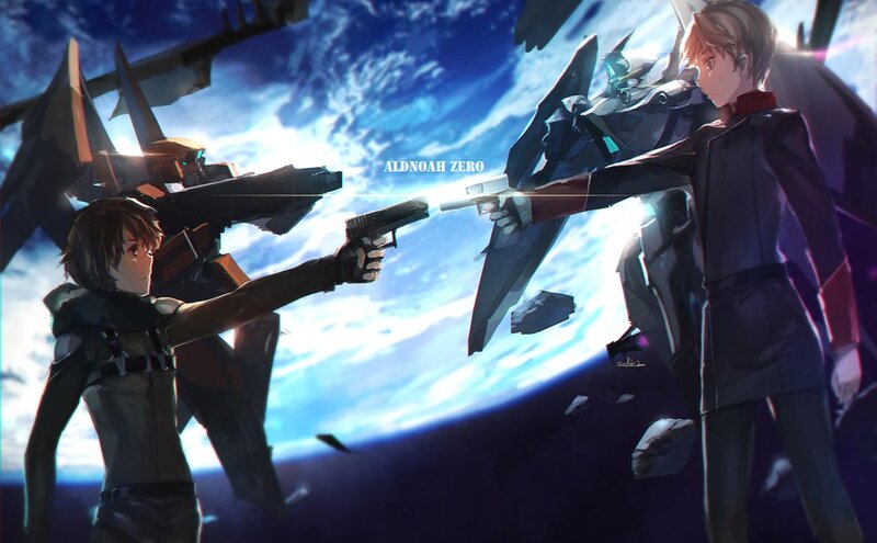 Two Characters Facing Off — Blue, Dramatic, Anime