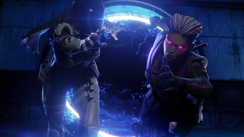 Two Characters Facing Off — Blue, Dramatic, Night, 3d Render