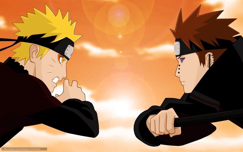 Two Characters Facing Off — Orange, Dramatic, Sunset