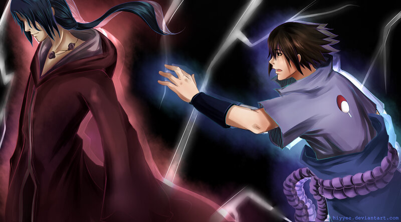Two Characters Facing Off — Purple