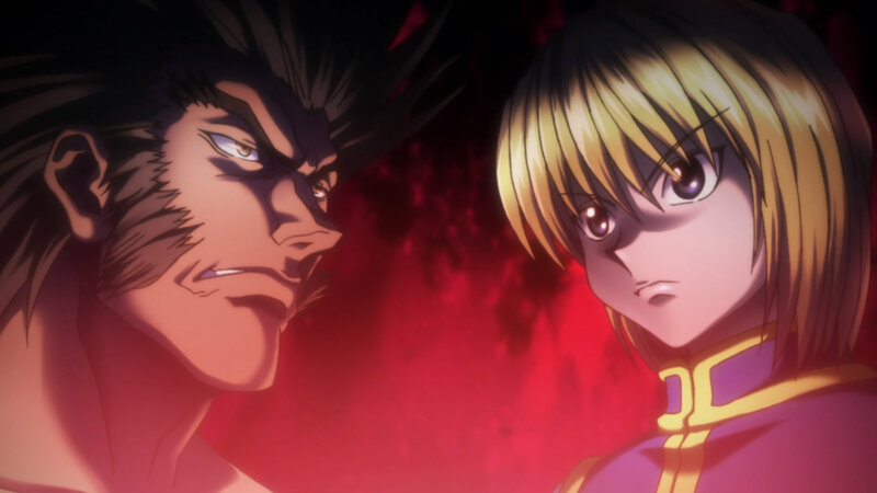Two Characters Facing Off — Red, Dramatic, Anime, Red Background