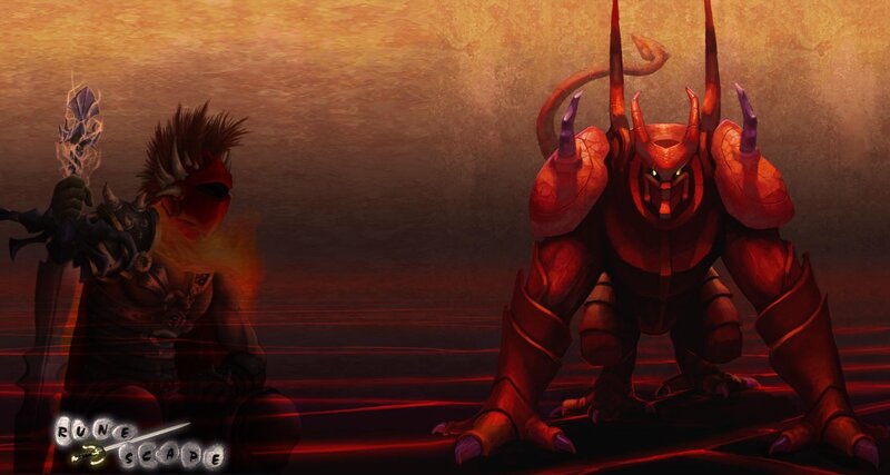 Two Characters Facing Off — Red, Dramatic, Digital Art