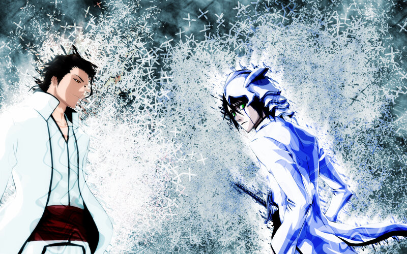 Two Characters Facing Off — White, Dramatic, Anime, Sword