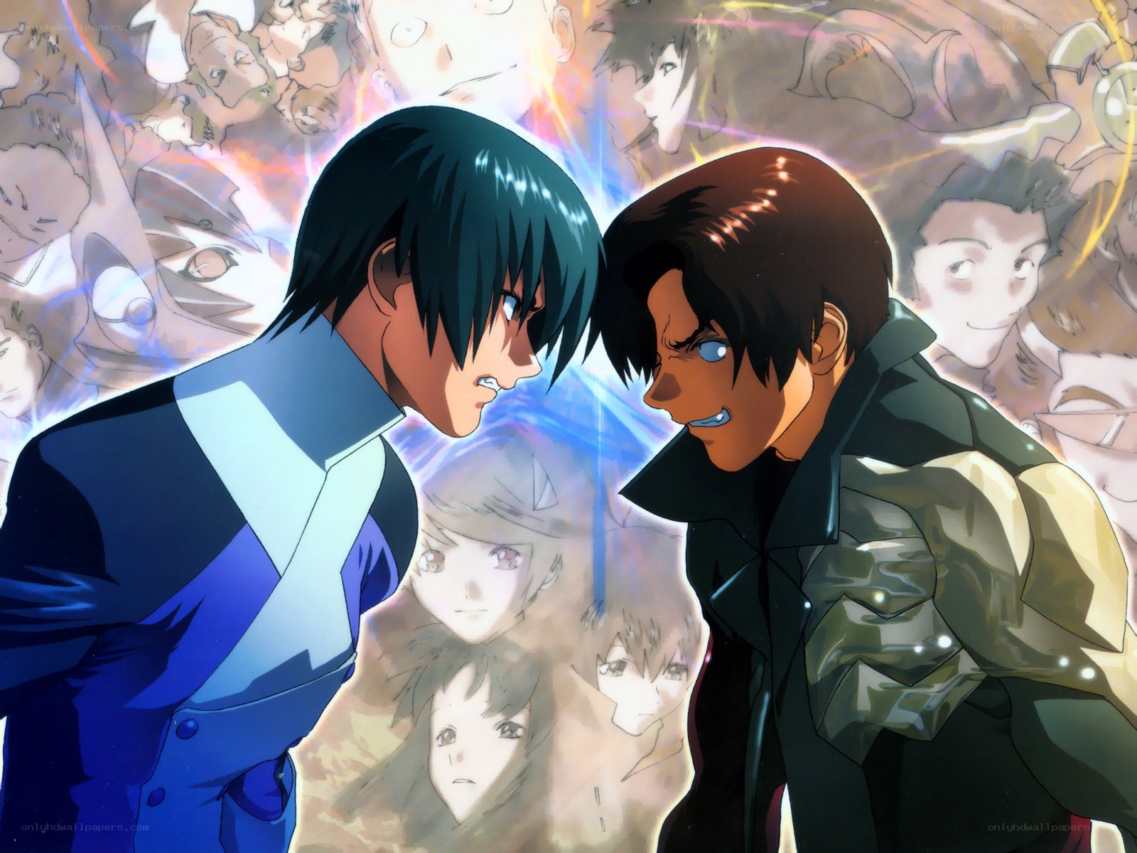 Two characters facing off