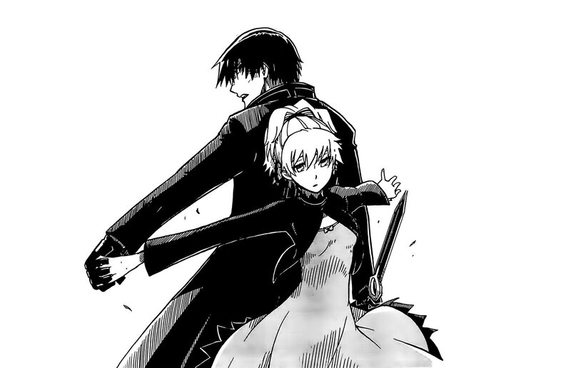 Two Characters Fighting — Black, Dramatic, Manga, Sword, Coat