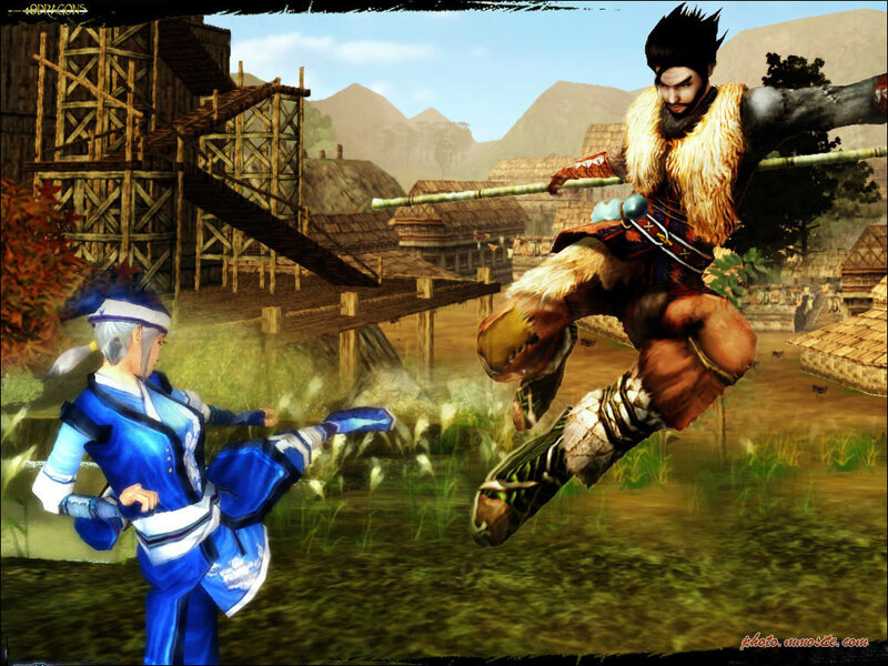 Two Characters Fighting — Blue, Action