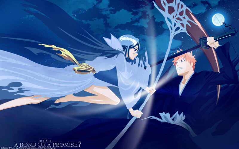 Two Characters Fighting — Blue, Dramatic, Night, Anime, Sword, Moon